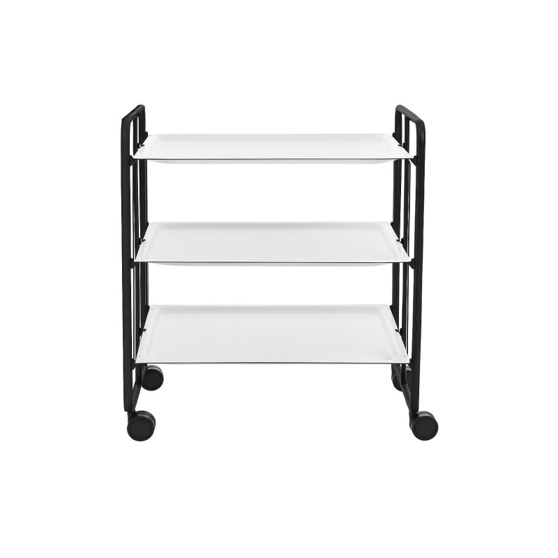 Desserte pliante 3 niveaux avec roulettes – structure noire, bauhaus Don Hierro - Mathon - 1