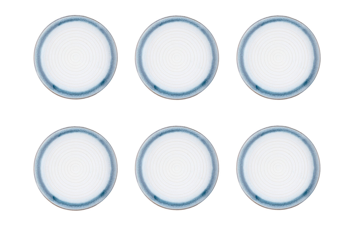 Lot de 6 assiettes à dessert en grès bleu D21.5 Björn - Mathon - 1