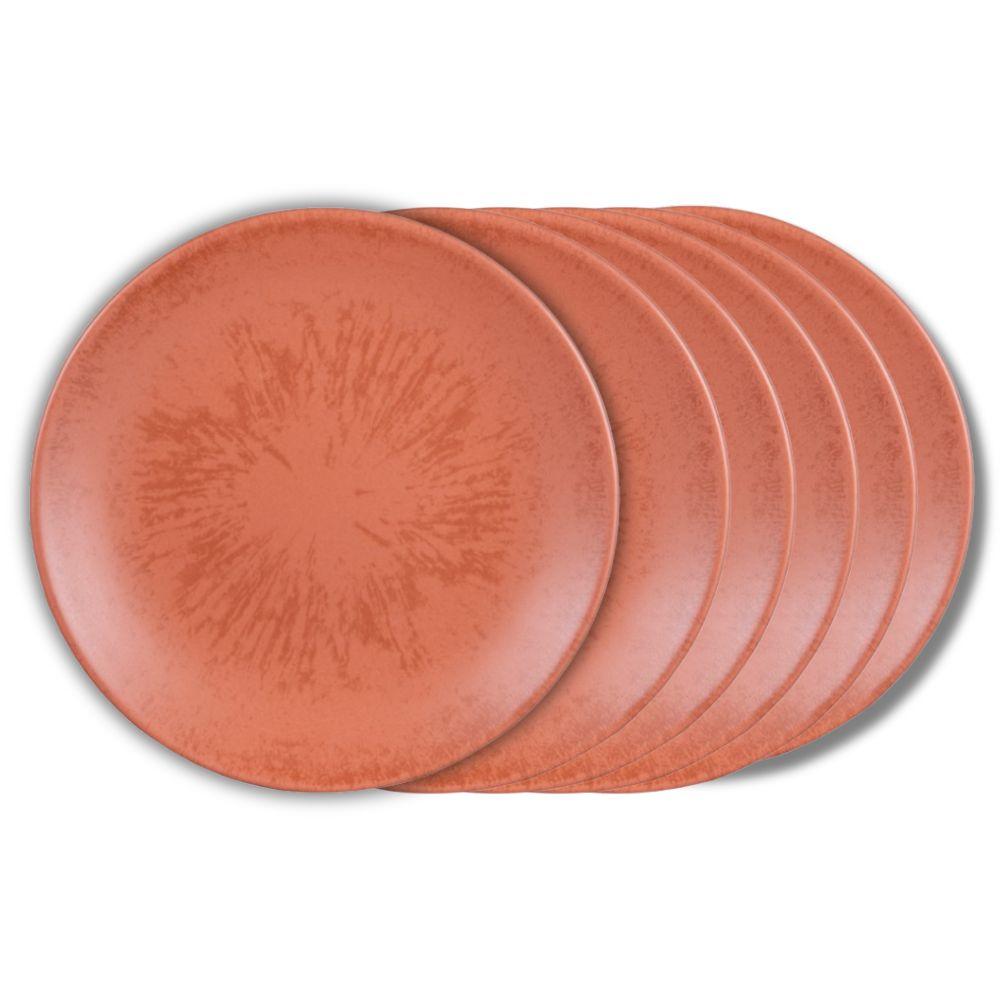 Assiette à dessert Onyx 21 cm Terracotta (lot de 6) Table passion - Mathon - 1