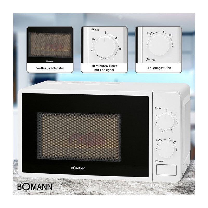 Four micro-onde 20L 1150W Bomann MW 6014 CB Blanc Bomann - Mathon - 4