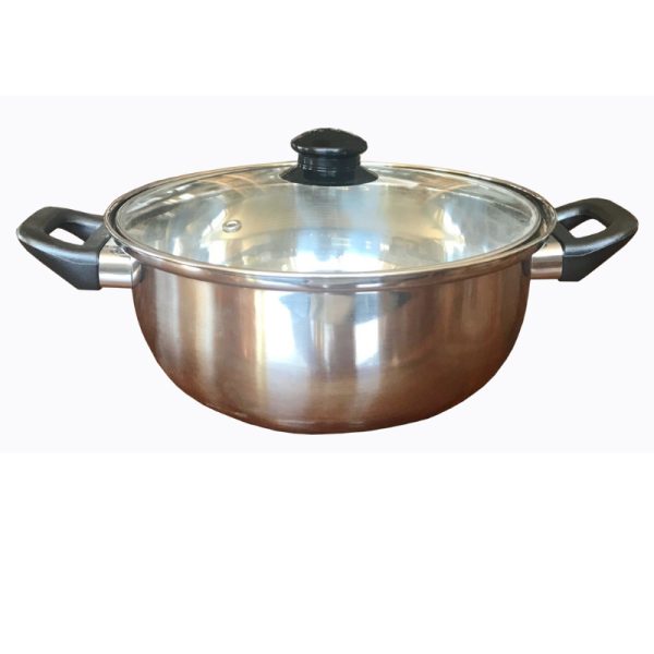 Friteuse inox 26 cm avec couvercle verre bouton bakélie - Tous feux et induction Baumalu - Mathon - 2
