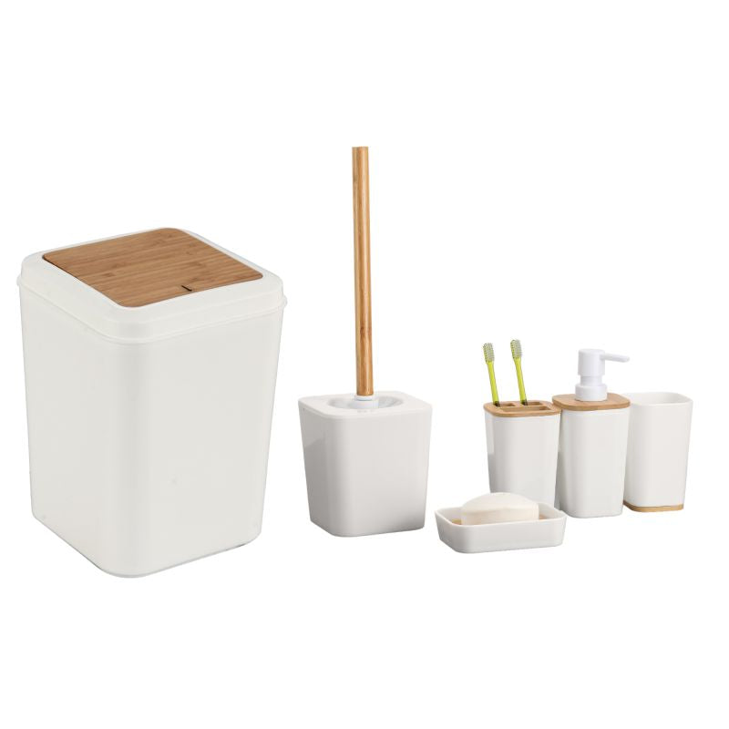 Ensemble de salle de bain 6 pièces en bambou Crème Herzberg HG04463 Herzberg - Mathon - 2