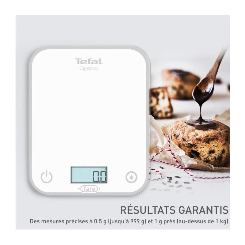 Optiss Balance De Cuisine électronique, écran Rétroéclairé, Résistance Aux Rayures, Capacité De 5 Kg, Blanc Bc50u0v Tefal - Mathon - 5