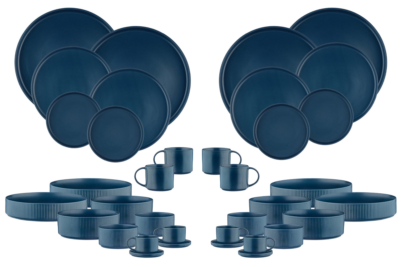 Lot de 36 set complet en grès bleu D Björn - Mathon - 1