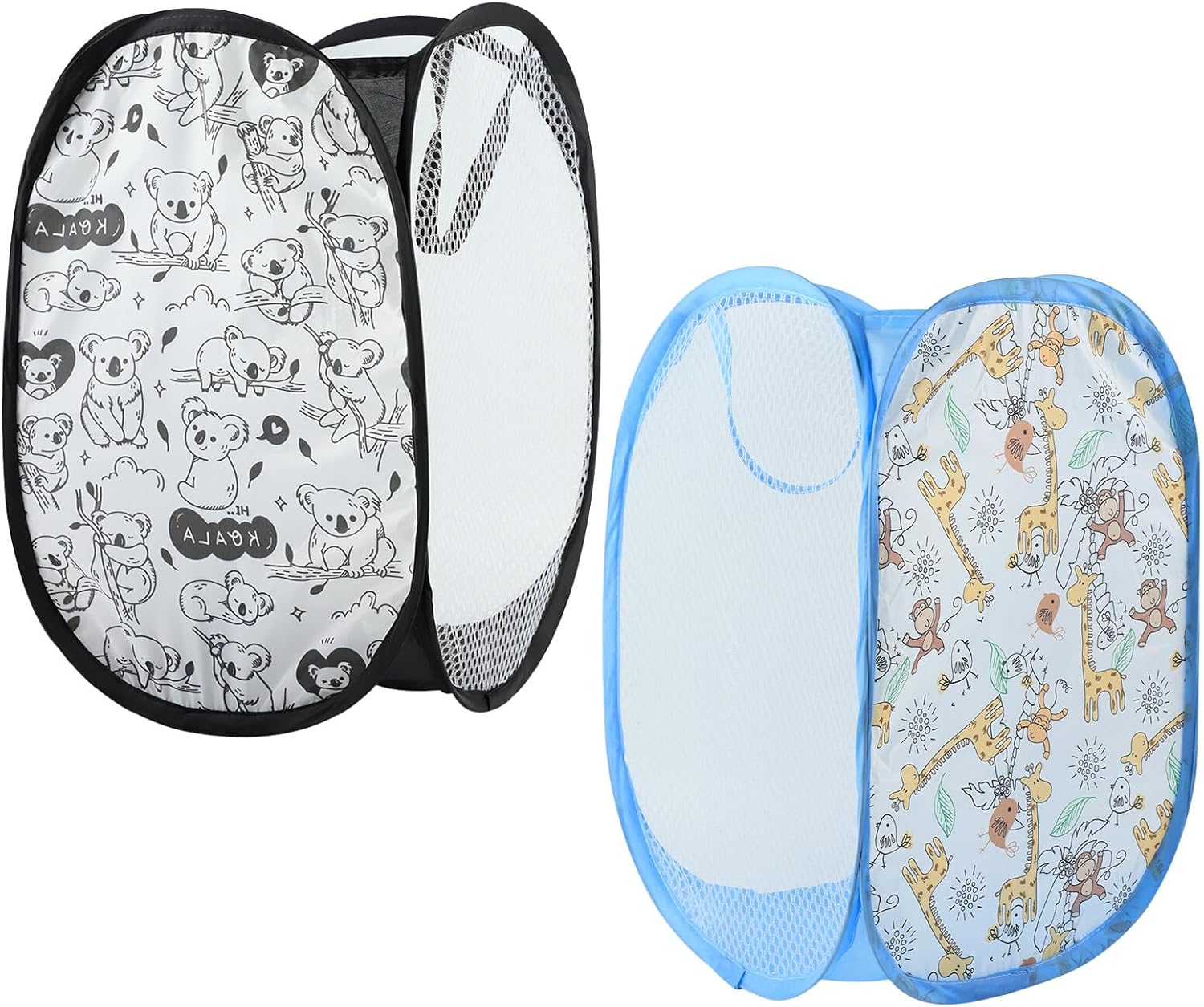 Panier à linge pliable Noir & Bleu Ciel 30L Vendos85 - Mathon