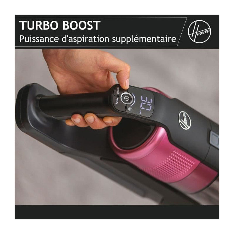 Aspirateur Balai Sans Fil -   Hf920h - 65 Aw - 86 Dba - Ecran Led - Rose / Gris Hoover - Mathon - 3