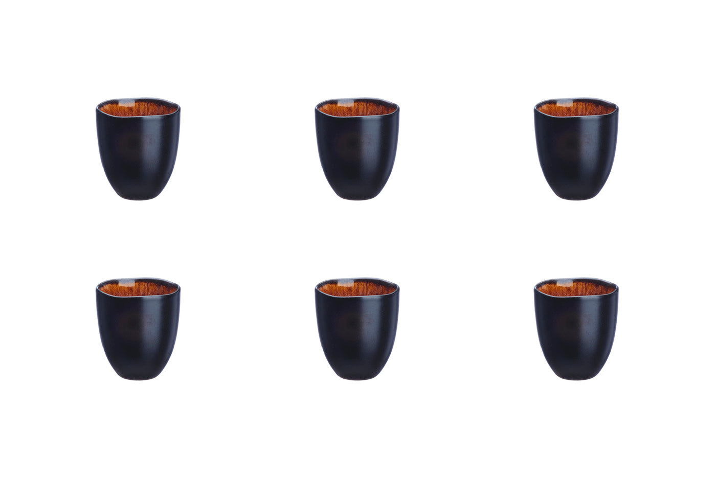 Lot de 6 tasses en grès marron D7 Björn - Mathon - 1