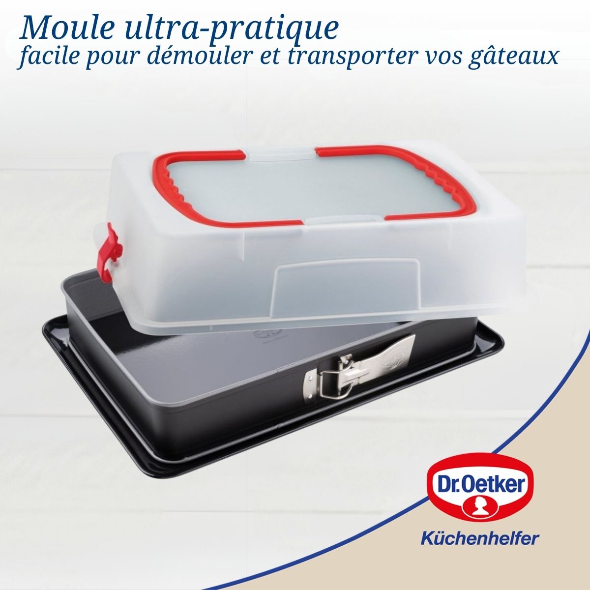 Moule à charnière rectangulaire avec couvercle de transport 42 x 29 x 7 cm Dr. Oetker Back-Idee Kreativ Dr. Oetker - Mathon - 3