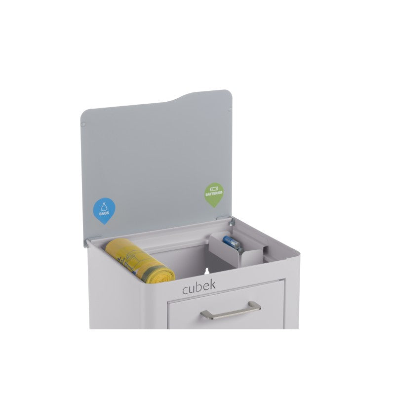 Poubelle cuisine de tri sélectif CUBEK, 2 compartiments de 20 litres, Gris Don Hierro - Mathon - 6