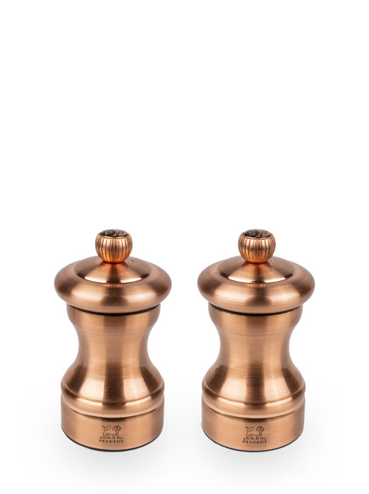 Bistro Chef Duo de moulins à poivre et à sel manuels en inox, cuivré, 10 cm - 4in Peugeot - Mathon - 1