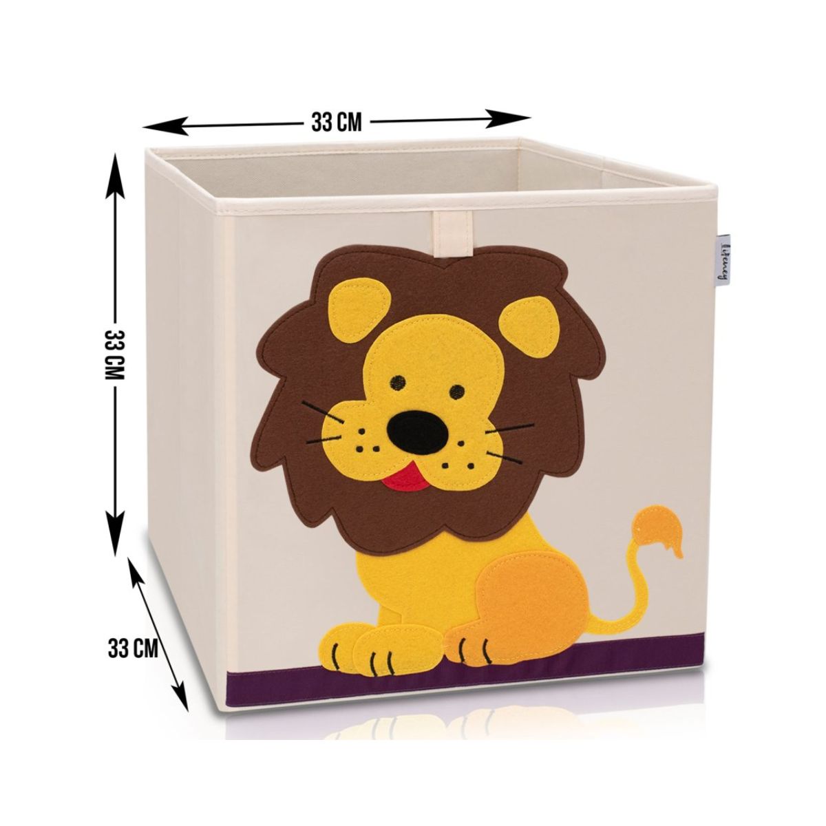Boîte de rangement en tissu pour enfant "lion" sur fond clair, compatible Ikea Kallax Lifeney Fackelmann - Mathon - 3