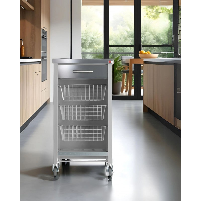 Desserte de cuisine plateau supérieur en Acier Inoxydable, CHELSEA, Gris Don Hierro - Mathon - 2