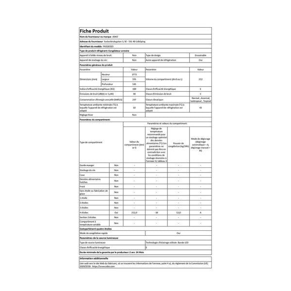 Congélateur Armoire Asko Fn31831ei - Encastrable 177 Cm Fn31831ei Asko - Mathon - 4