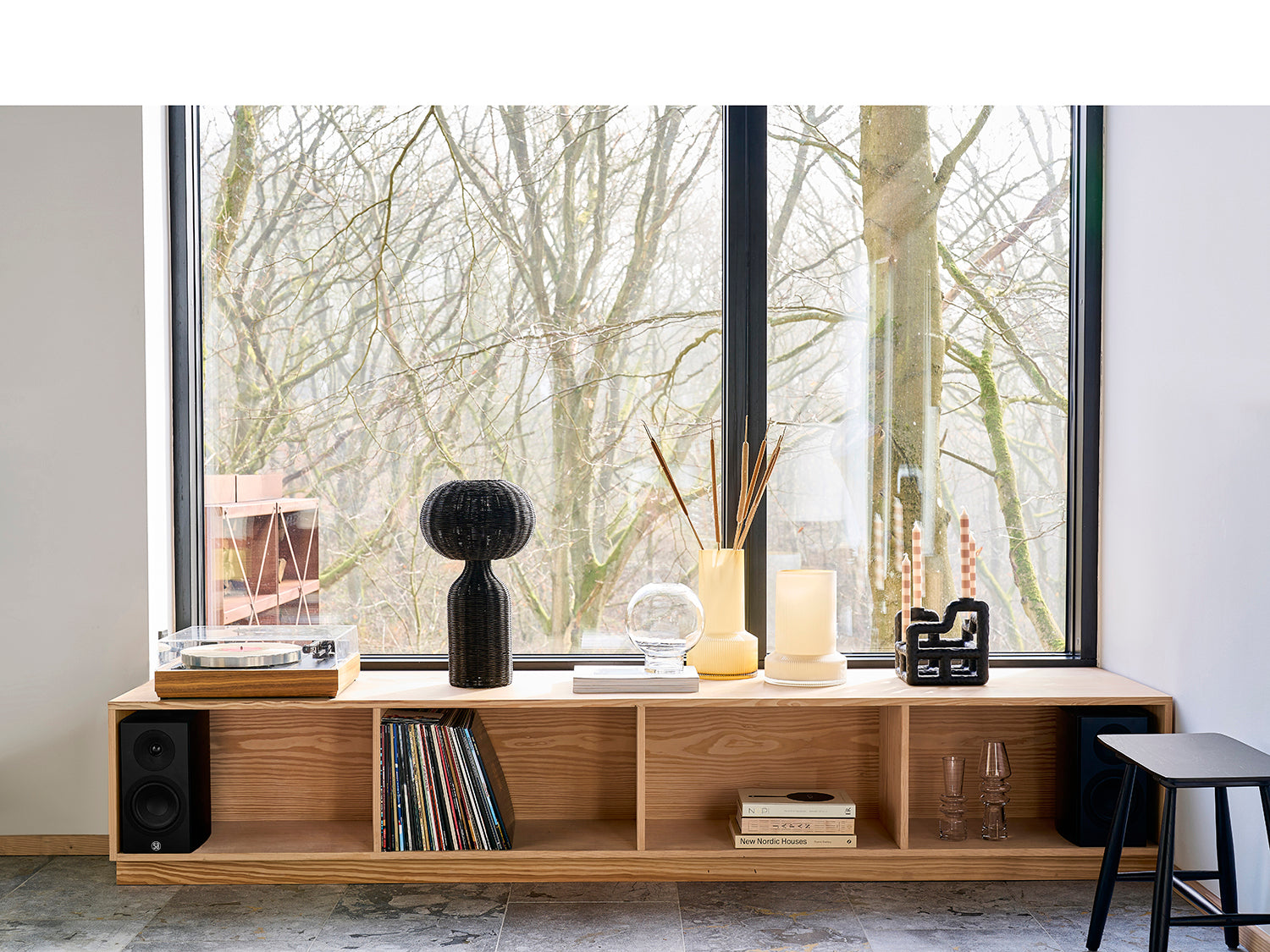 Bougeoir Lyst en Polyrésine Noir Villa Collection - Mathon - 7