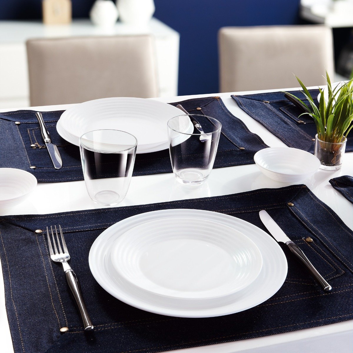 Service de table 18 pièces Harena Blanc - Luminarc - Opale Extra Résistant Luminarc - Mathon - 2