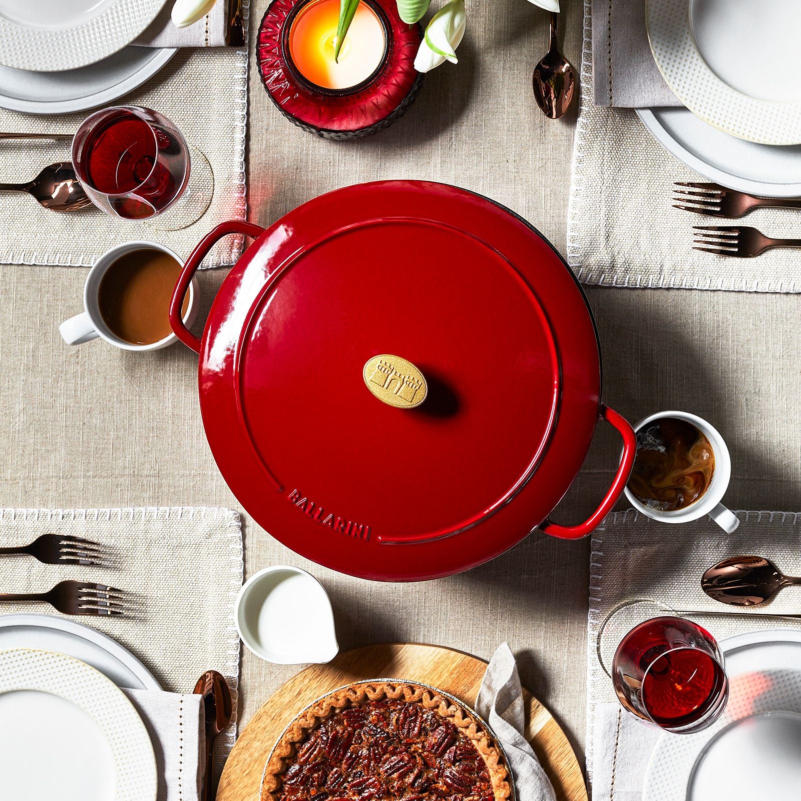 Cocotte Ballarini 28 cm, Rond(e), Rouge, Fonte Ballarini - Mathon - 6