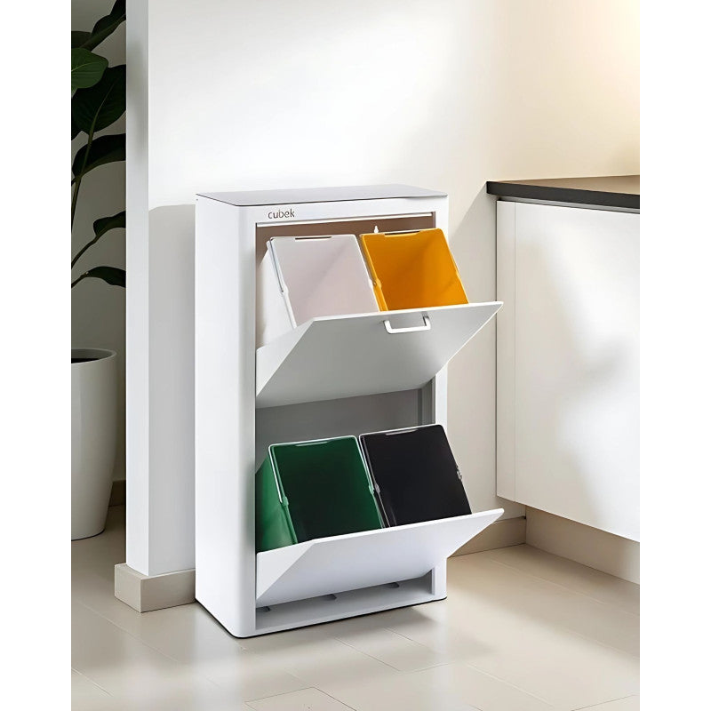 Poubelle cuisine de tri sélectif cubek, 4 compartiments de 20 litres. Don Hierro - Mathon - 5