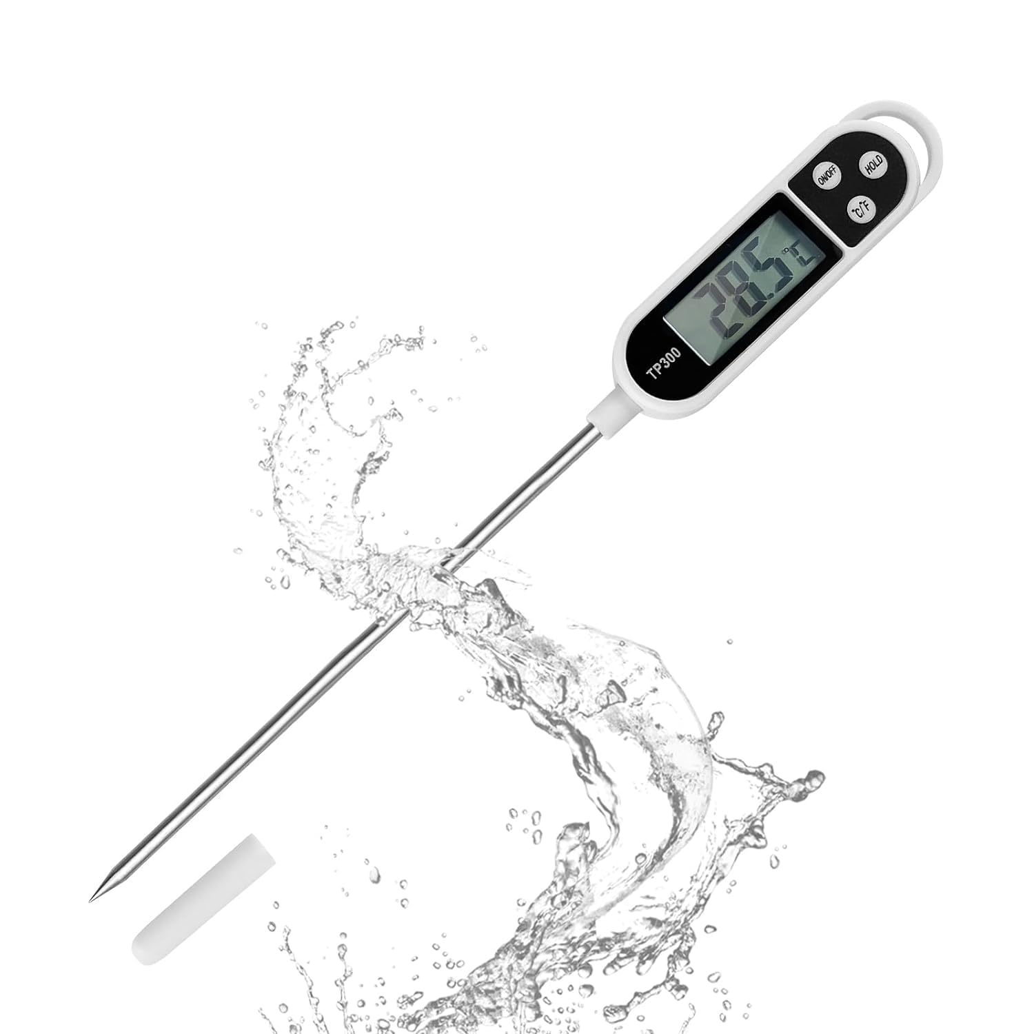 Thermomètre de Cuisson pour BBQ,Huile,Viande,Nouriture,Lait,Vin,Eau Chaude blanc noir Vendos85 - Mathon