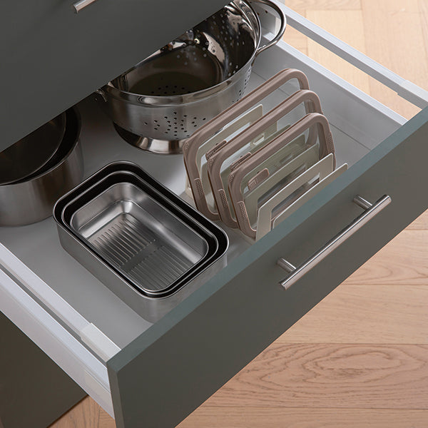 Boîte de conservation rectangulaire en inox avec couvercle en verre 1 L compatible micro-ondes Mathon - Mathon - 3