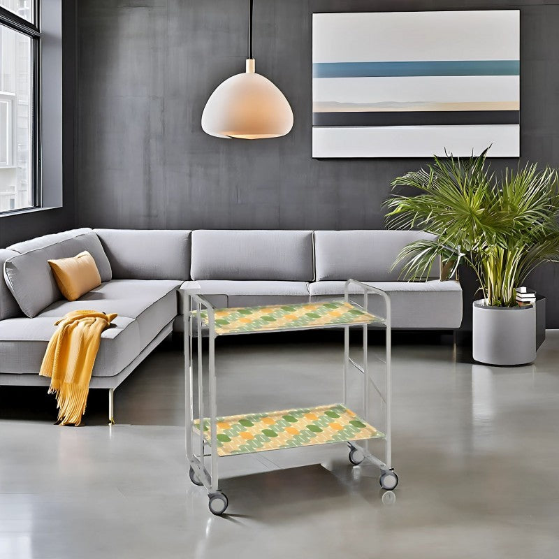 Desserte pliante 2 niveaux avec roulettes – structure gris aluminium, bauhaus Don Hierro - Mathon - 2