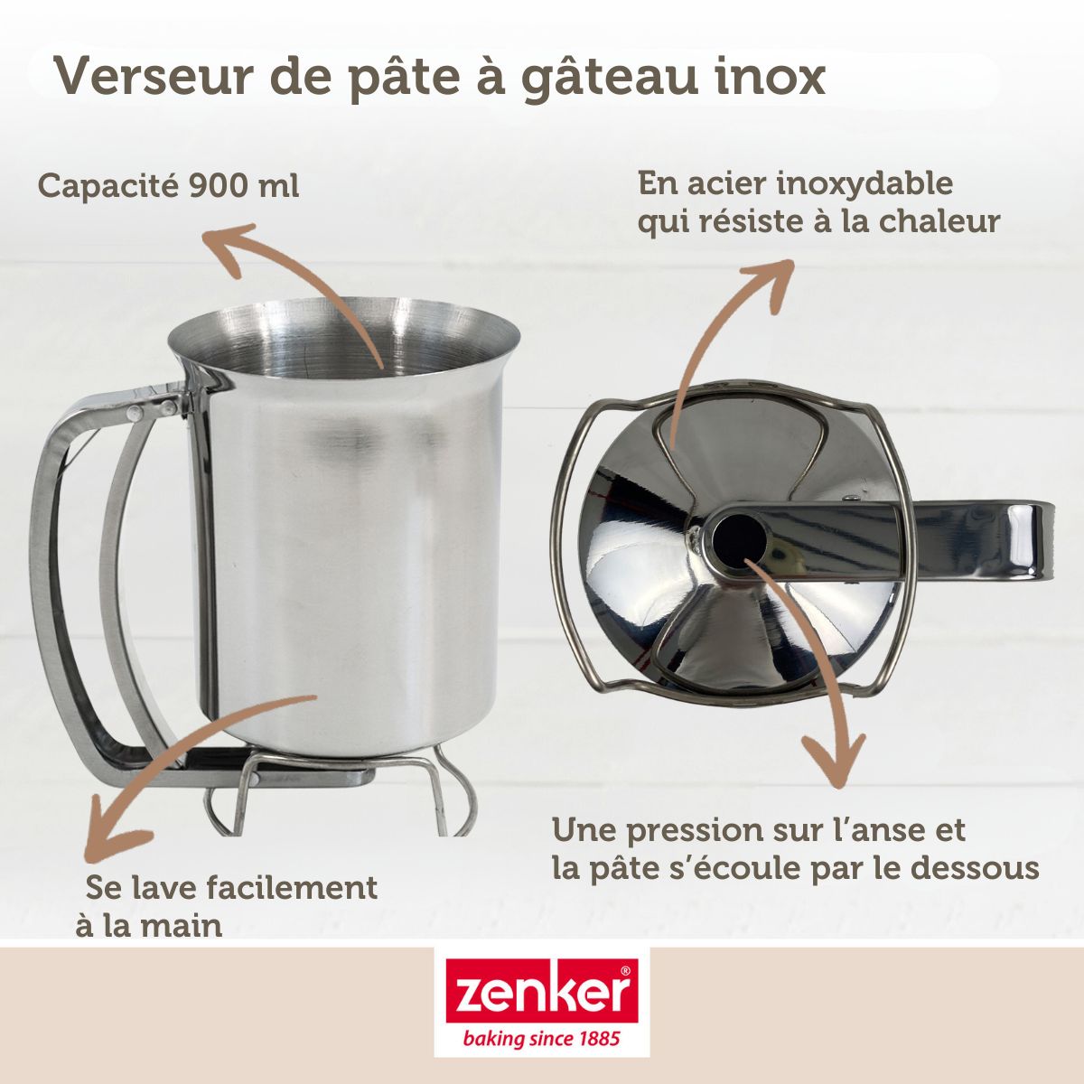 Verseur de pâte à gâteau en inox Zenker Zenker - Mathon - 7