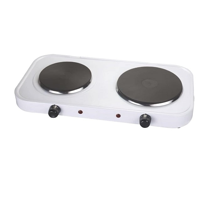 plaques de Cuisson électrique double 1000 - 1500W blanc Vendos85 - Mathon