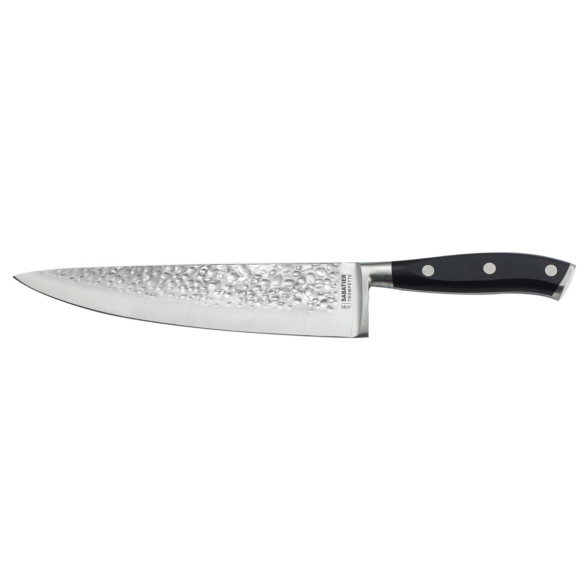Carbon - Couteau de chef 20 cm martelé avec protection de lame Sabatier Trompette - Mathon - 1