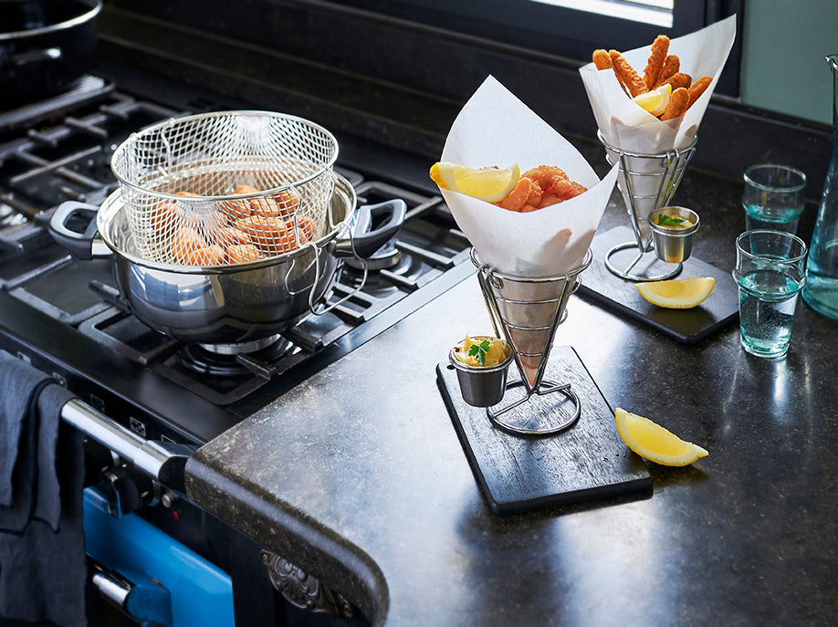 Friteuse inox 26 cm avec couvercle verre bouton bakélie - Tous feux et induction Baumalu - Mathon - 3