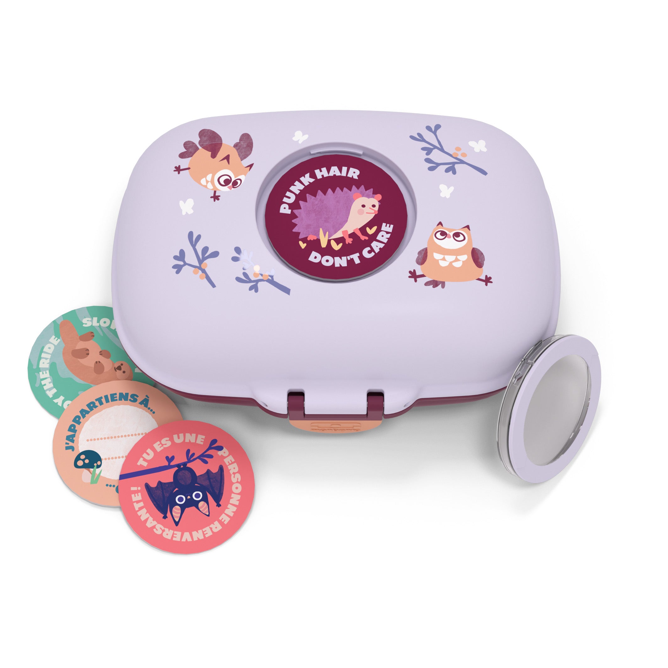 Boîte à goûter enfant Gram 600ml Violet Chouette Monbento - Mathon - 3