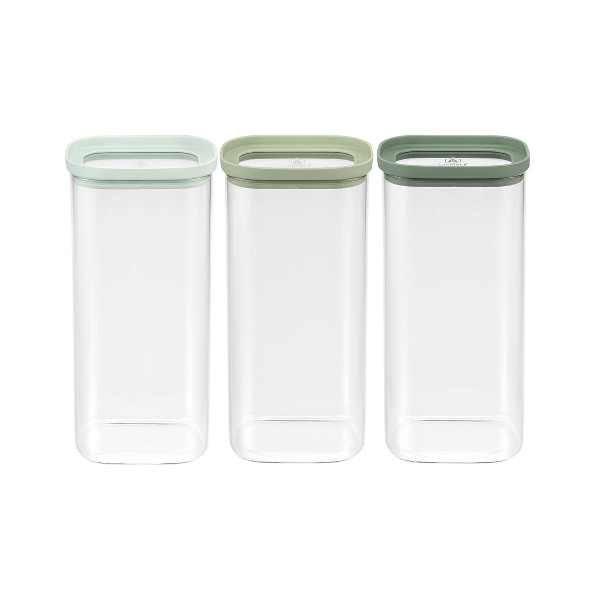 Lot de 3 bocaux en verre 2000ml Laguiole Cuisson - Mathon - 1
