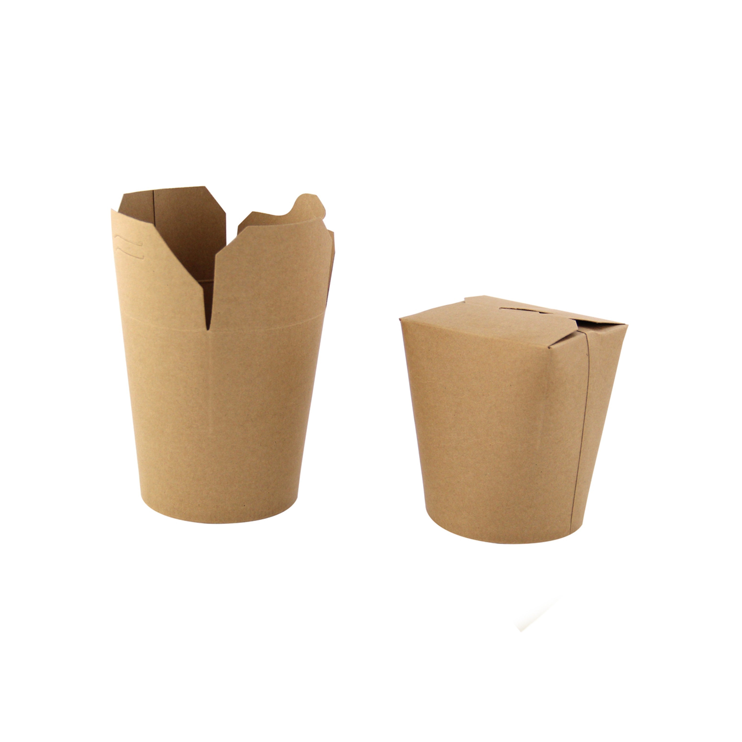 50Pcs - Pot carton rond kraft fermeture à fente 72x87x95mm 550ml FirstPack - Mathon