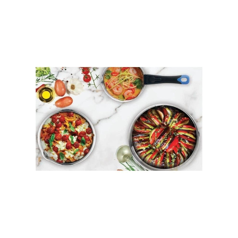 Batterie De Cuisine - Tous Feux Dont Induction -   - Am1810566 - Acier Inoxydable 18/10 - 18 Pieces - Poignée Amovi Arthur Martin - Mathon - 2