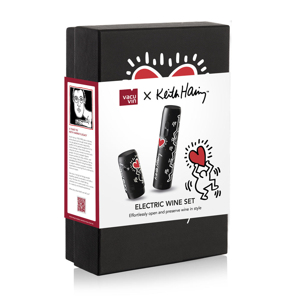 Coffret pompe et tire bouchon électrique keith haring Vacuvin - Mathon - 2