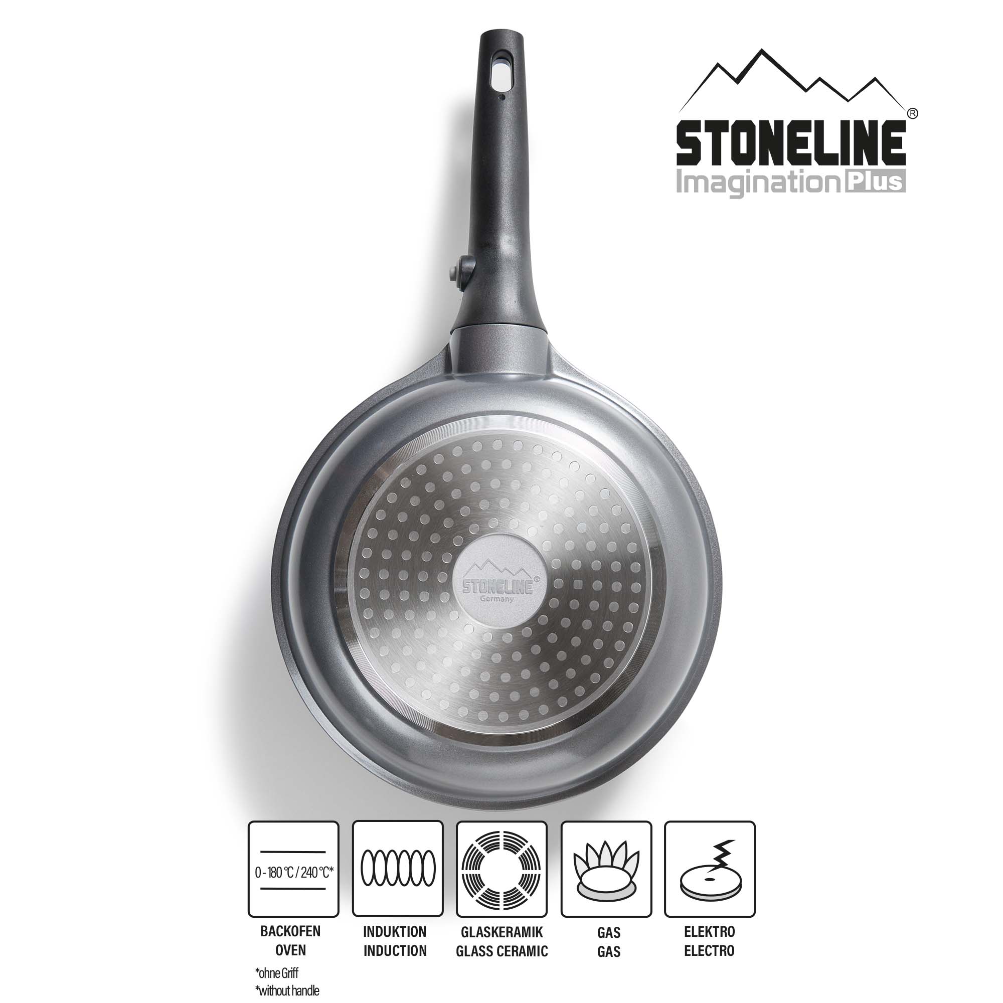 Poêle Imagination PLUS 24 cm, avec poignée amovible Stoneline - Mathon - 2