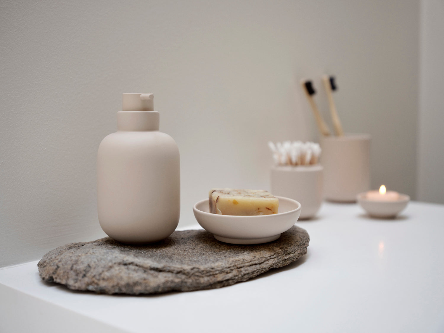 Gobelet pour brosse à dents Sensu en Grès Sable Zone Denmark - Mathon - 9