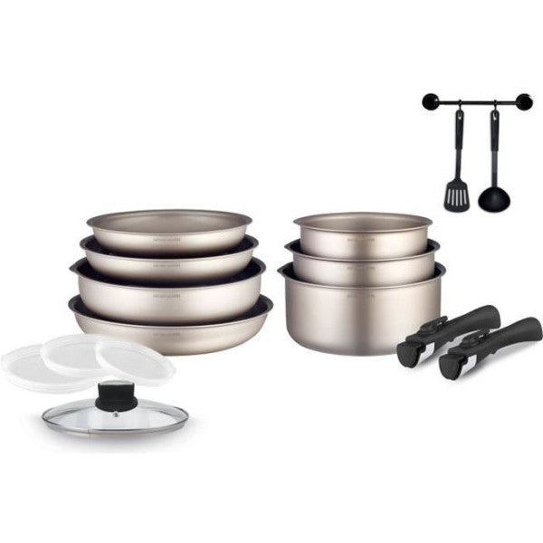 Batterie De Cuisine Arthur Martin Am133ch 15 Pieces - Aluminium - Poig Arthur Martin - Mathon - 1