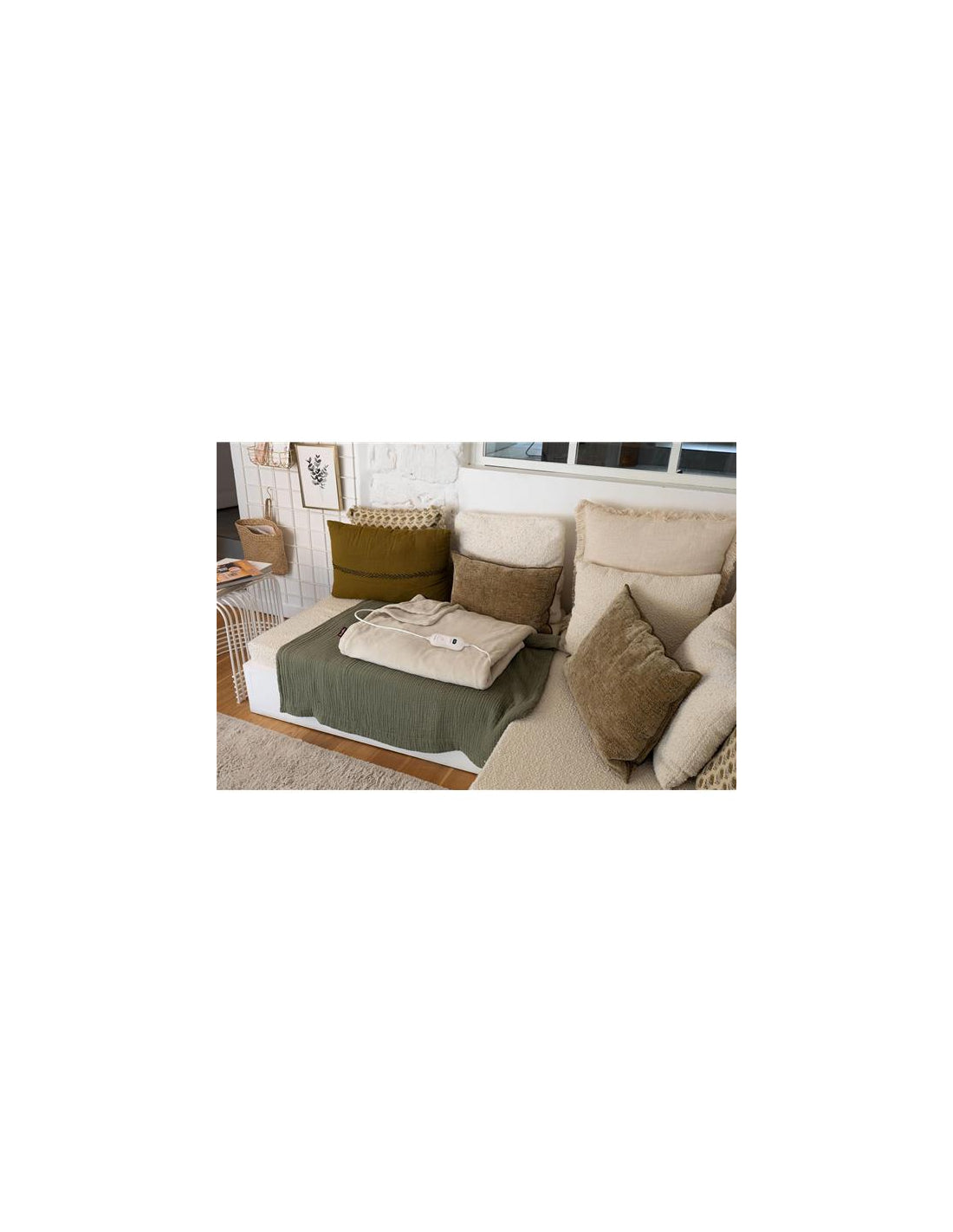 Plaid Chauffant 160x120 - 120w - 3 Temp 35/40/45â°c - Auto-off 3h - Lavable Machine 30â°c - Gris Clair Terraillon - Mathon - 4