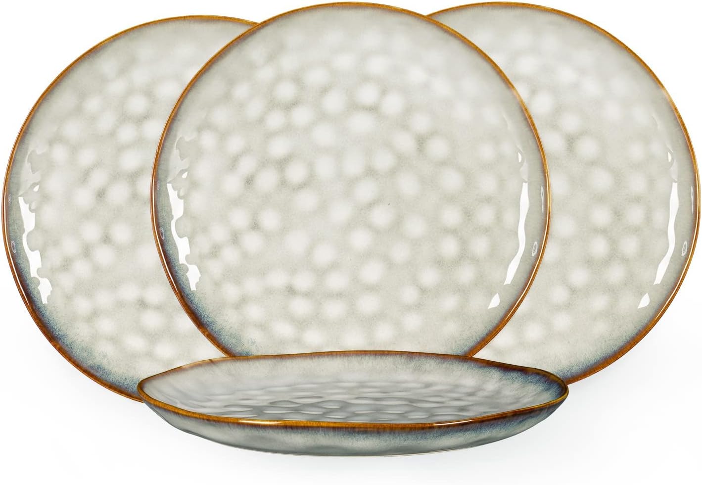 Set de 4 assiettes creuses en grès beige – 28 cm Vendos85 - Mathon