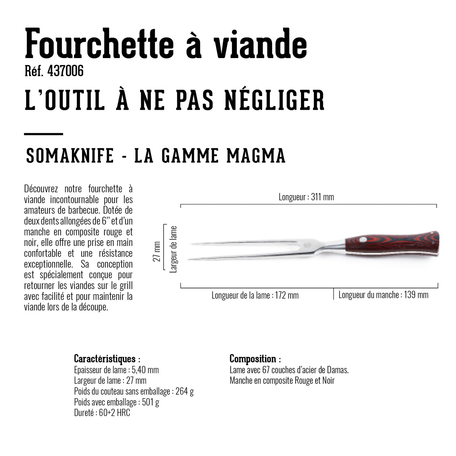 Fourchette à viande, gamme Magma Somagic - Mathon - 4