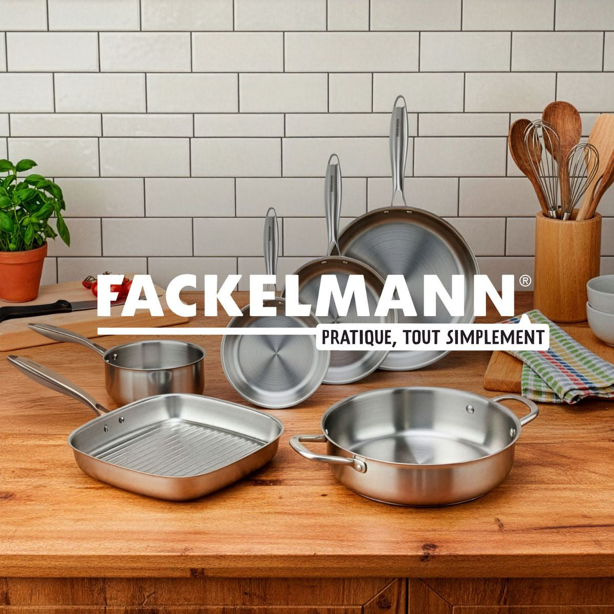 Wok 28 cm en inox 18/10 Triply  Vita3 Fackelmann - Mathon - 8