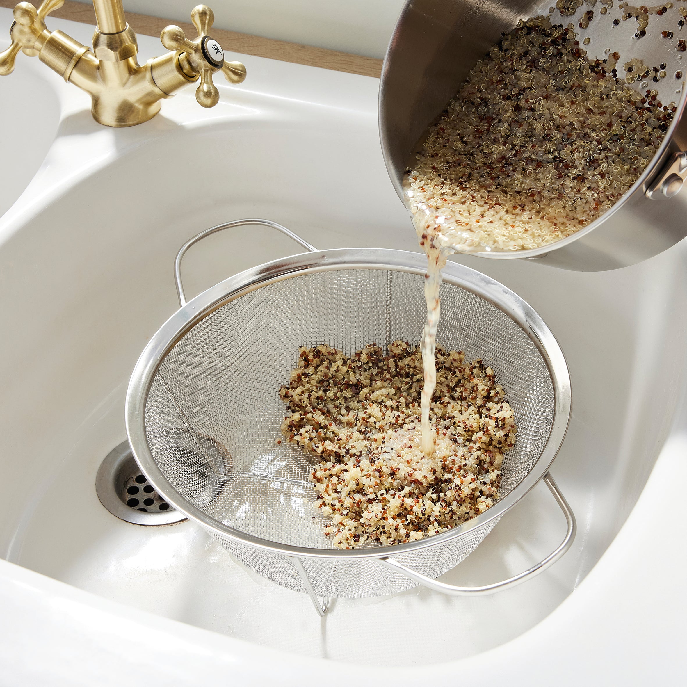 Passoire à  maille fine sur pieds en inox pour riz 23,5 cm Mathon - Mathon - 4