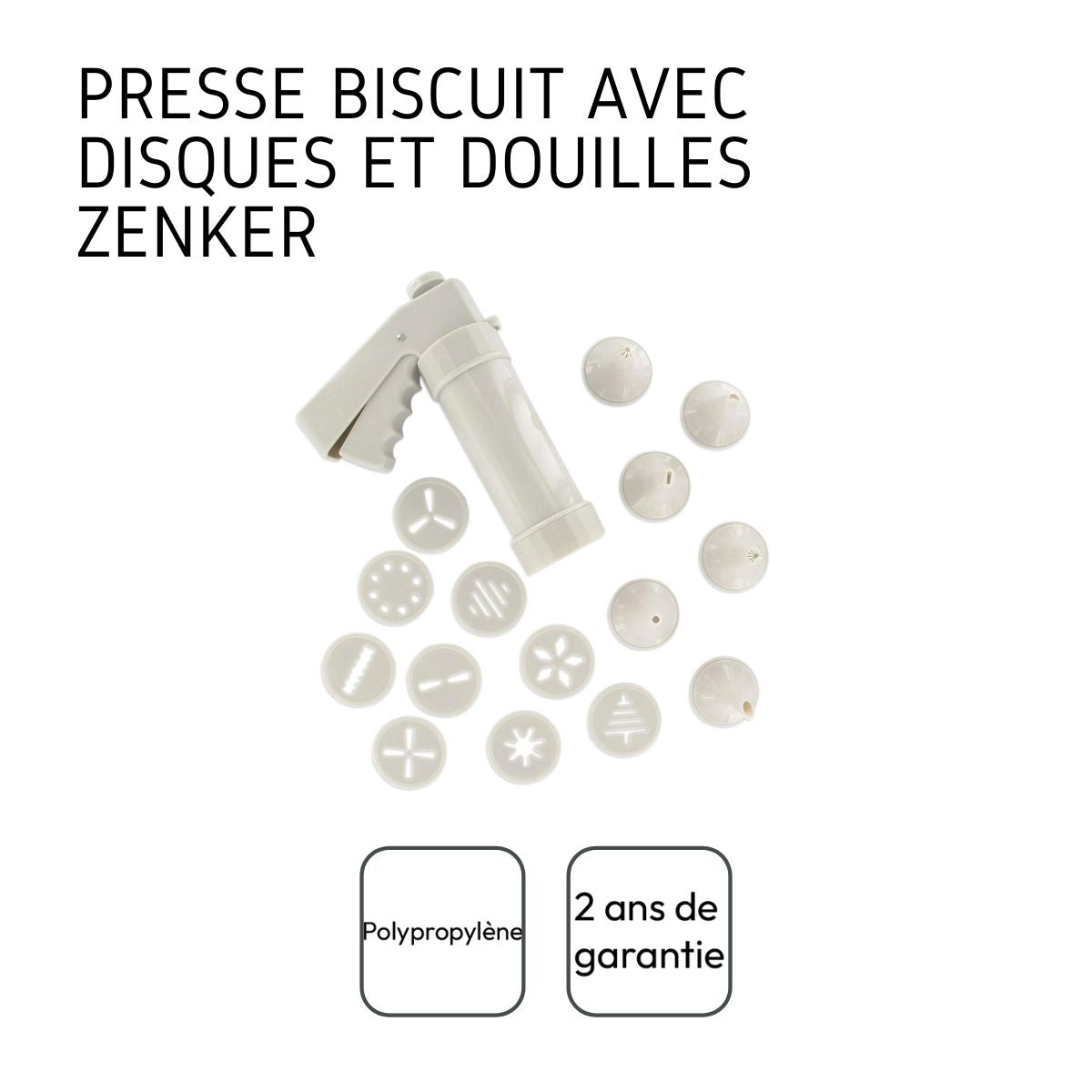 Presse-biscuit et 6 embouts et 10 disques de motifs Zenker Smart Pastry Zenker - Mathon - 4