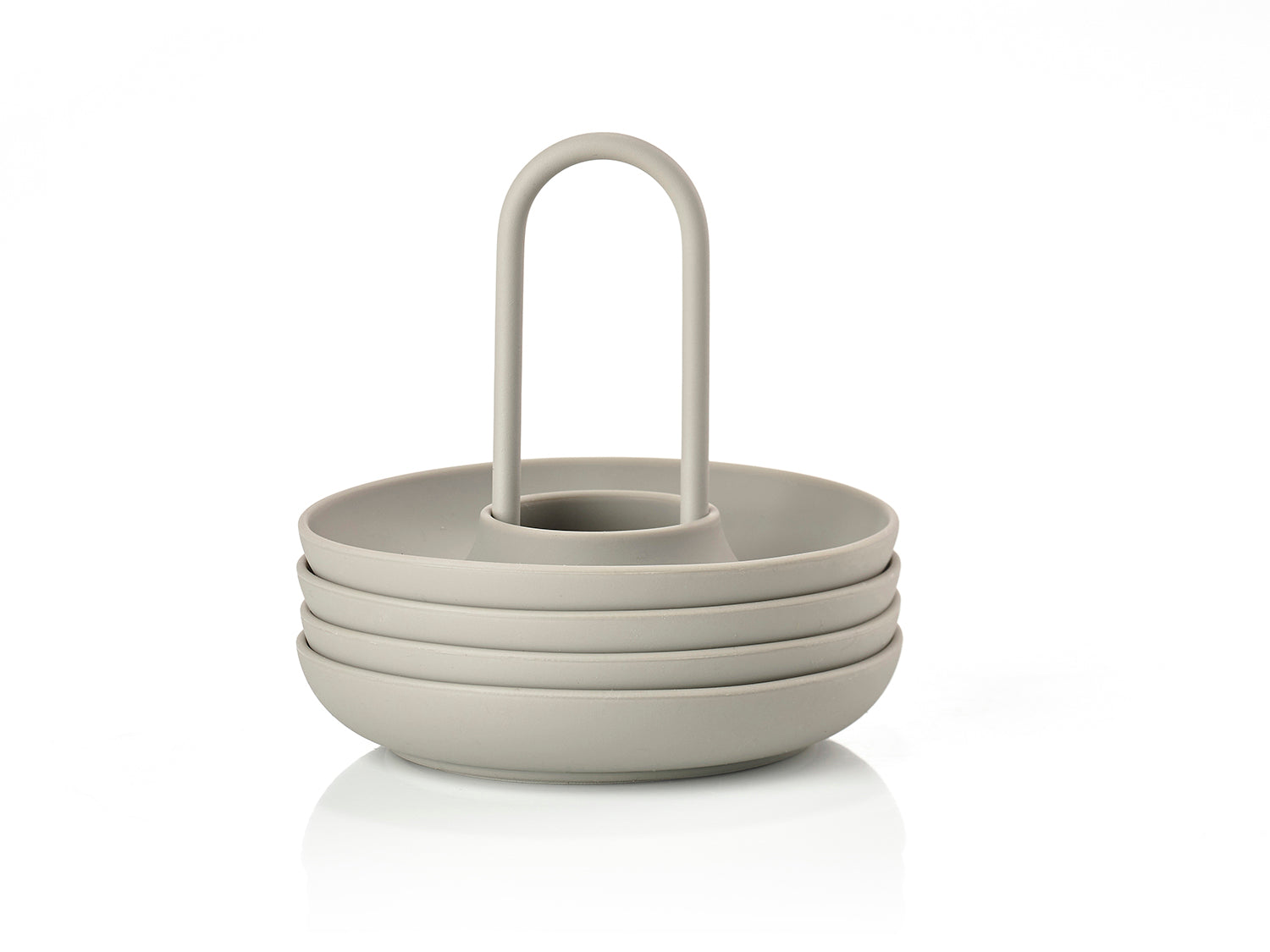 Set de 4 coquetiers avec support SINGLES en silicone Marron Zone Denmark - Mathon - 2