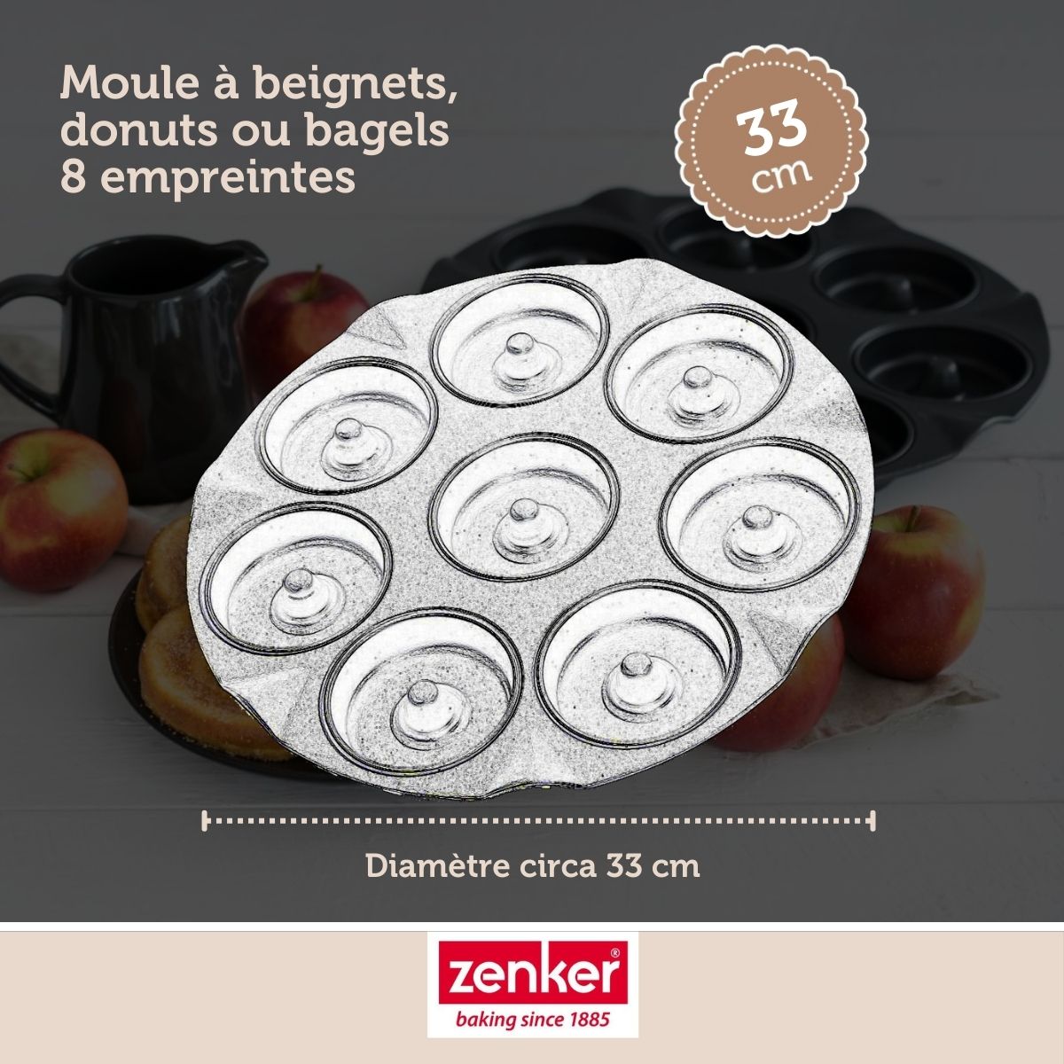 Moule pour 8 beignets au four 33 Zenker Black Metallic Zenker - Mathon - 3