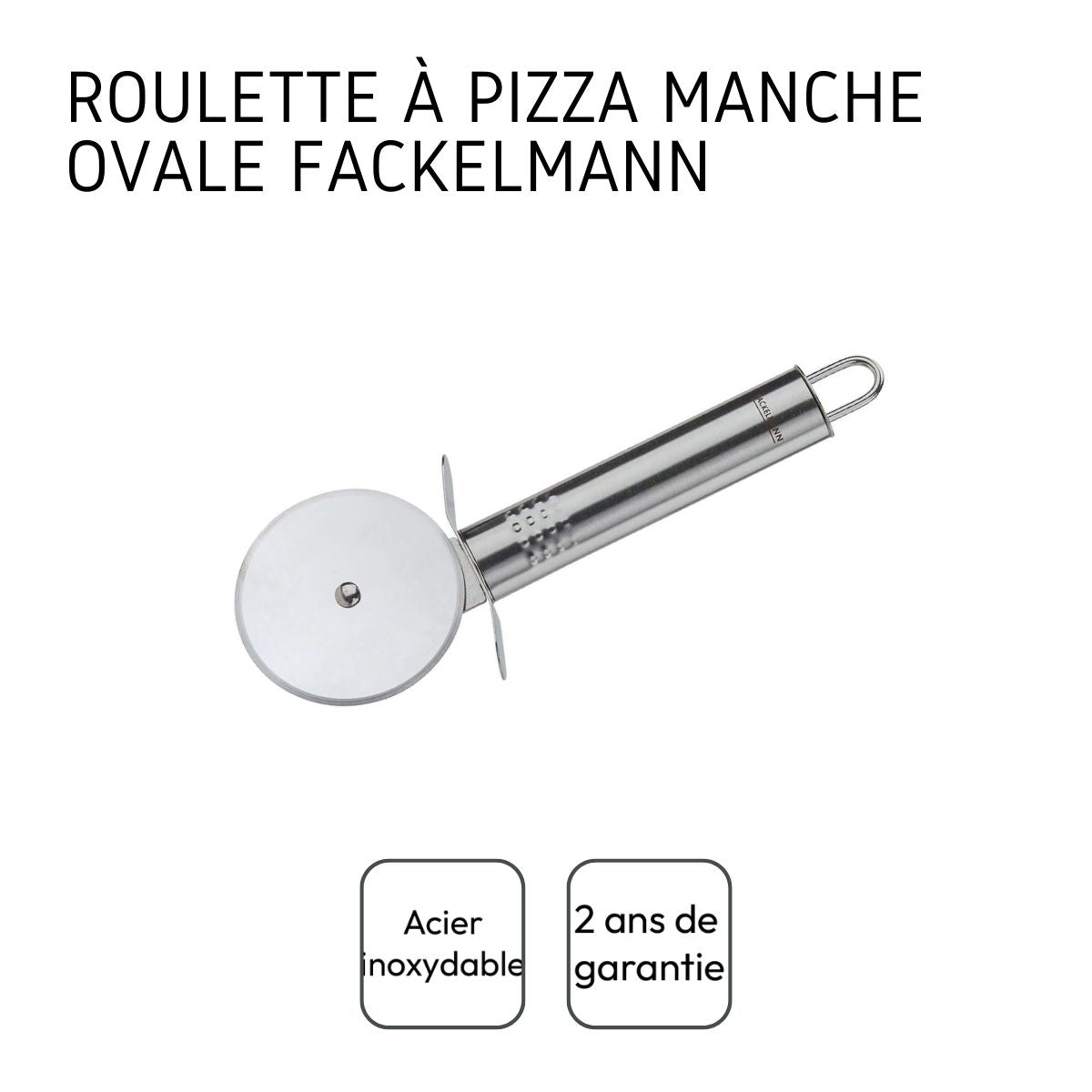 Roulette à pizza en inox 18,5 cm  Ovale Limited Edition Fackelmann - Mathon - 4