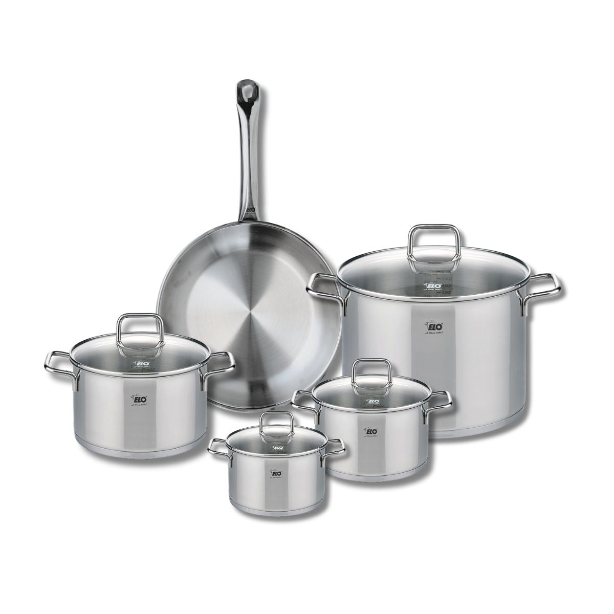 Ensemble de 1 Poêle de cuisson 28 cm et 4 faitouts 14, 16, 20 et 26 cm  Profi Citrin Elo - Mathon - 1