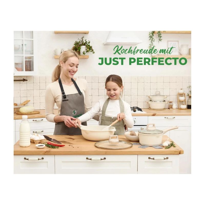 Batterie de cuisine 21 pièces Antiadhésif en Granit beige - Tous feux dont induction Just perfecto JL-721 Just Perfecto - Mathon - 3