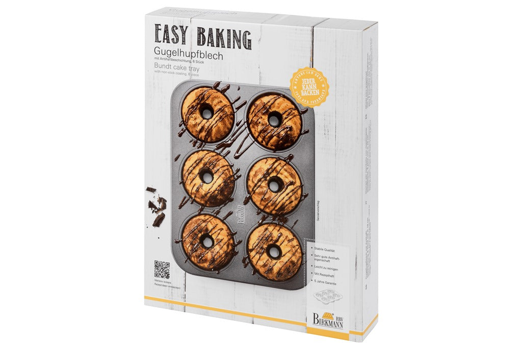 Plaque de Cuisson 6 Cakes en acier carbone, Easy baking, 35x27xH5 cm Birkmann - Mathon - 4