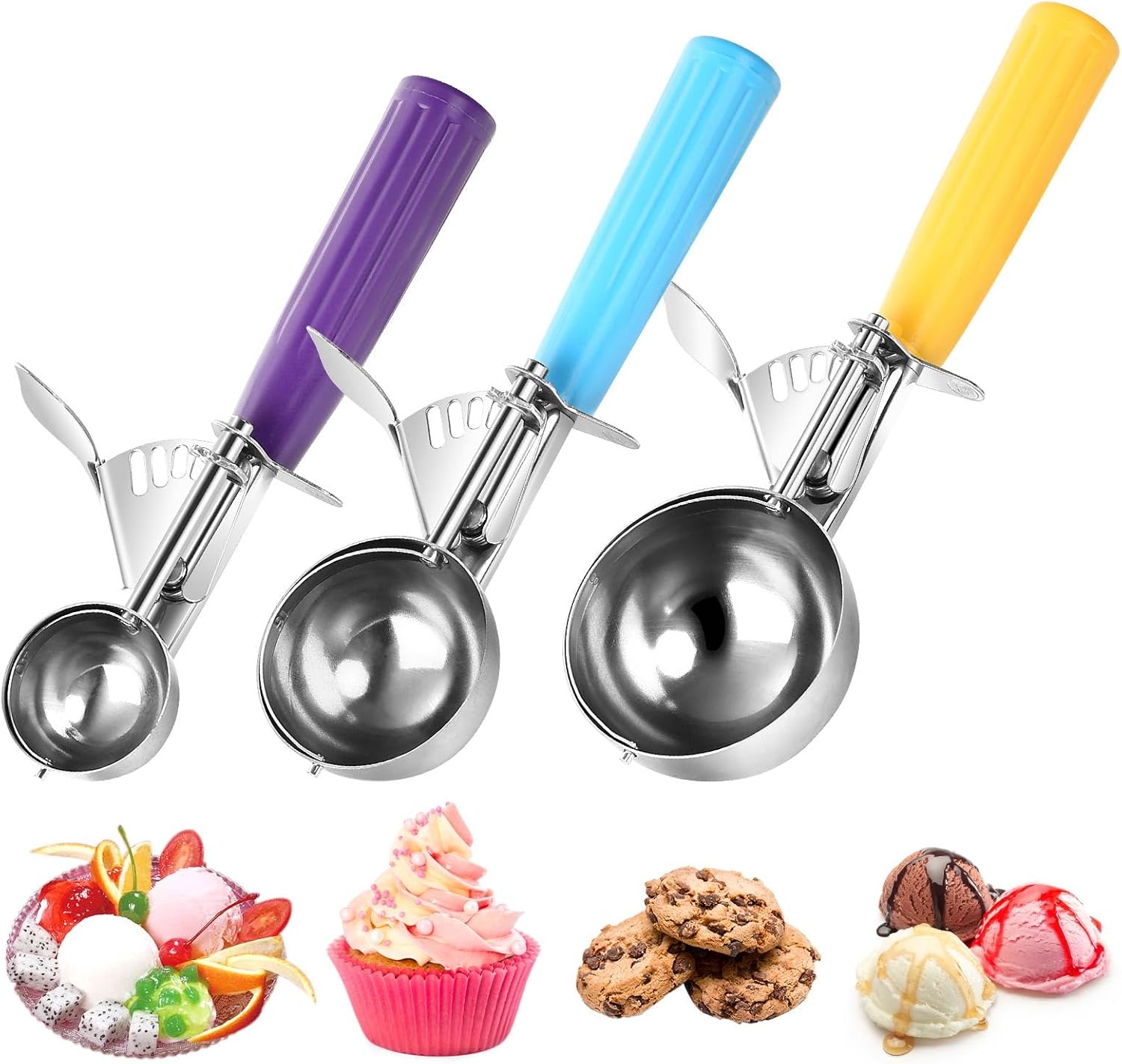 Set de 3 cuillères à biscuits et glace en acier inoxydable Vendos85 - Mathon