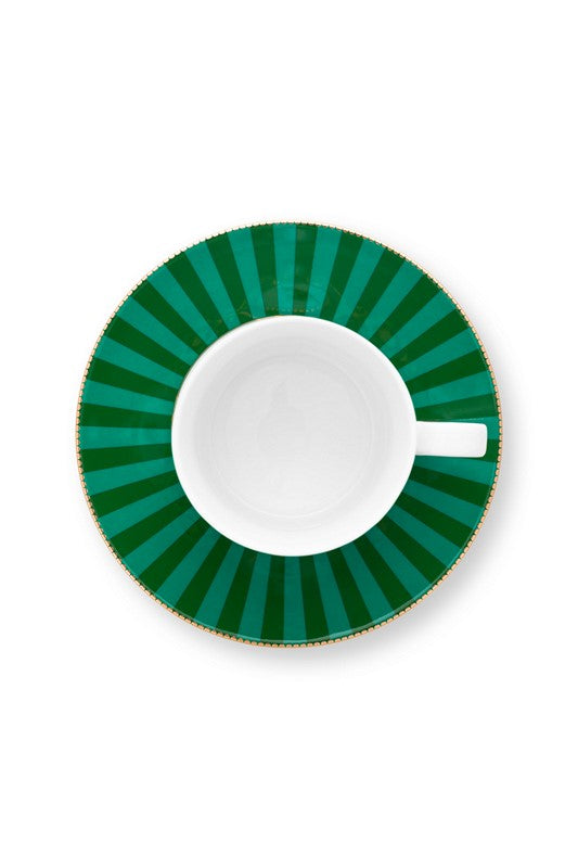 Paire tasse à thé (1 tasse + 1 sous-tasse) Love Birds Emeraude/Vert - 200ml Pip Studio - Mathon - 3